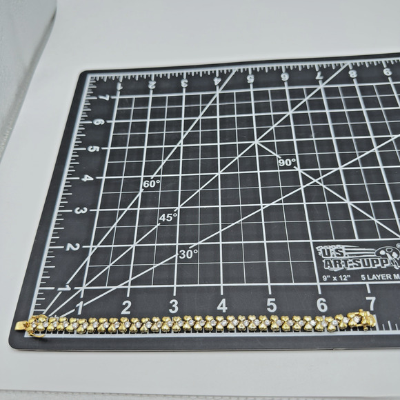 Gold Vermeil Sterling Silver Heart Bracelet Cubic Zirconia 7" - Picture 8 of 10